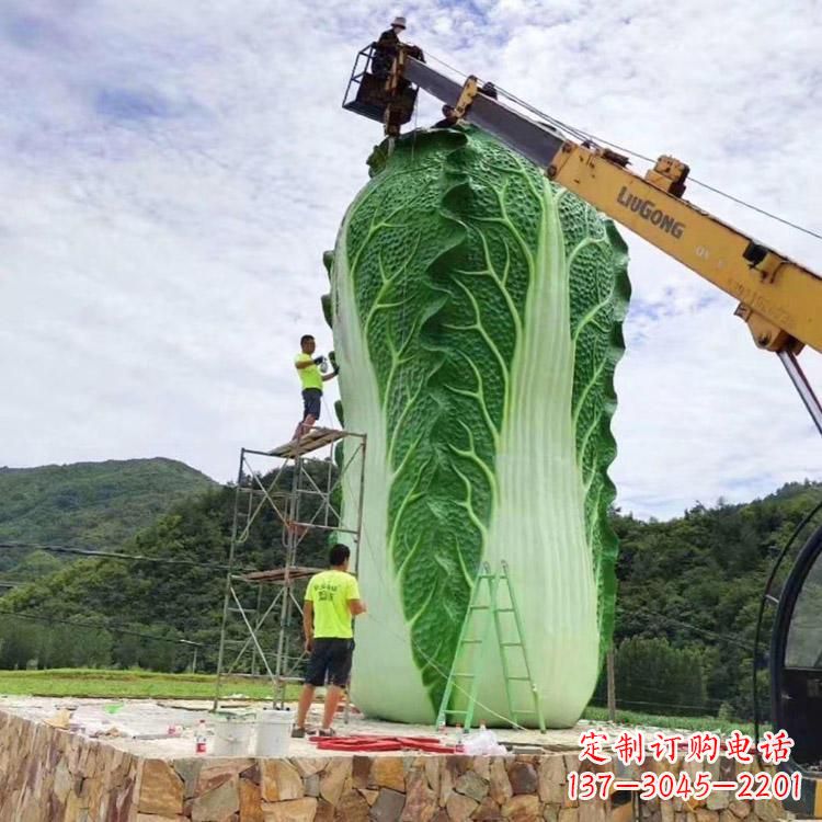 烟台白菜石雕凳-景区园林大型仿真植物景观