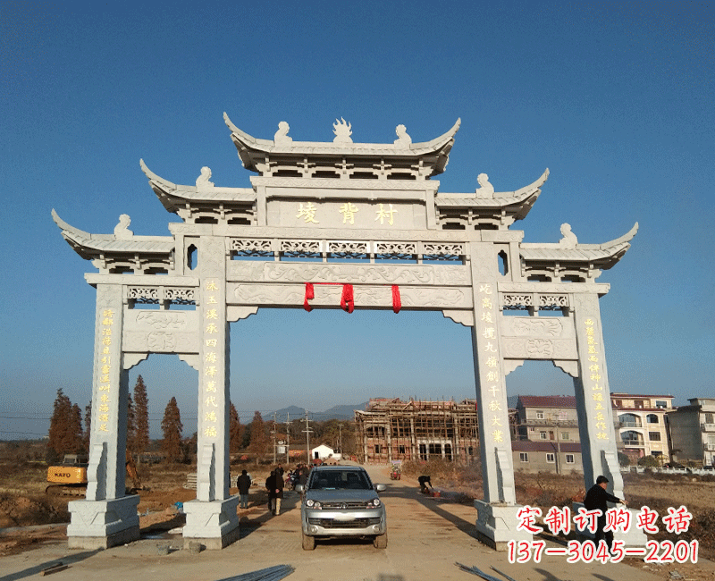 烟台全国著名景点石雕牌坊