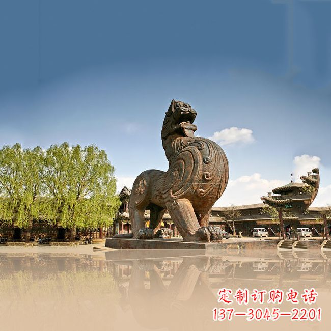 烟台铜雕狴犴雕塑-景区园林广场神兽景观摆件