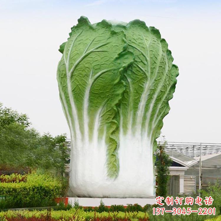 烟台铜雕刻白菜-公园园林大型玻璃钢仿真植物景观雕塑