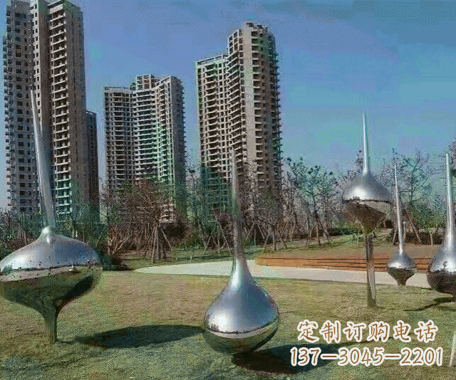 烟台小区不锈钢抽象陀螺雕塑