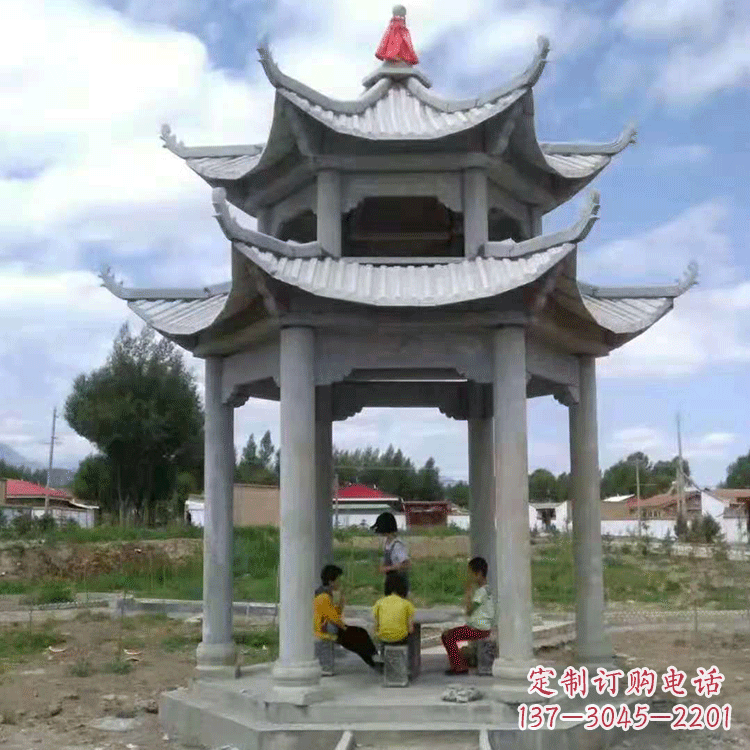 烟台中式庭院石凉亭