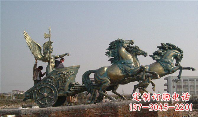 烟台阿波罗战车广场景观铜雕 (2)