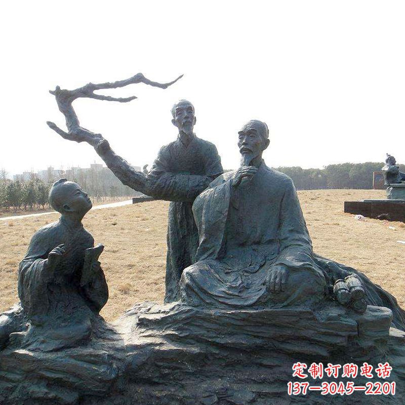烟台八大山人景观小品雕塑-公园历史名人著名画家朱耷情景雕塑