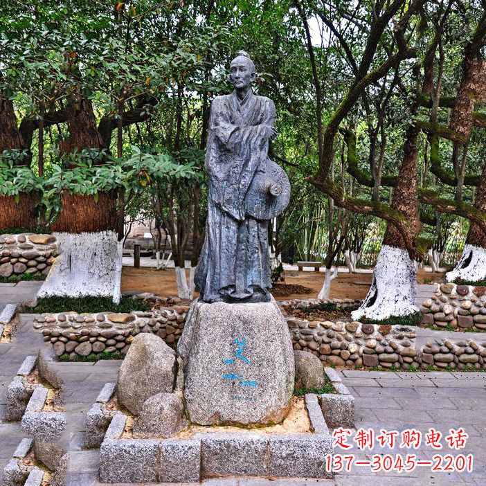 烟台朱耷——中国古代历史名人著名画家铜雕像