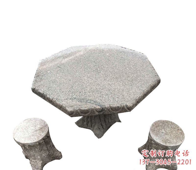 烟台八角石桌凳园林景观石雕