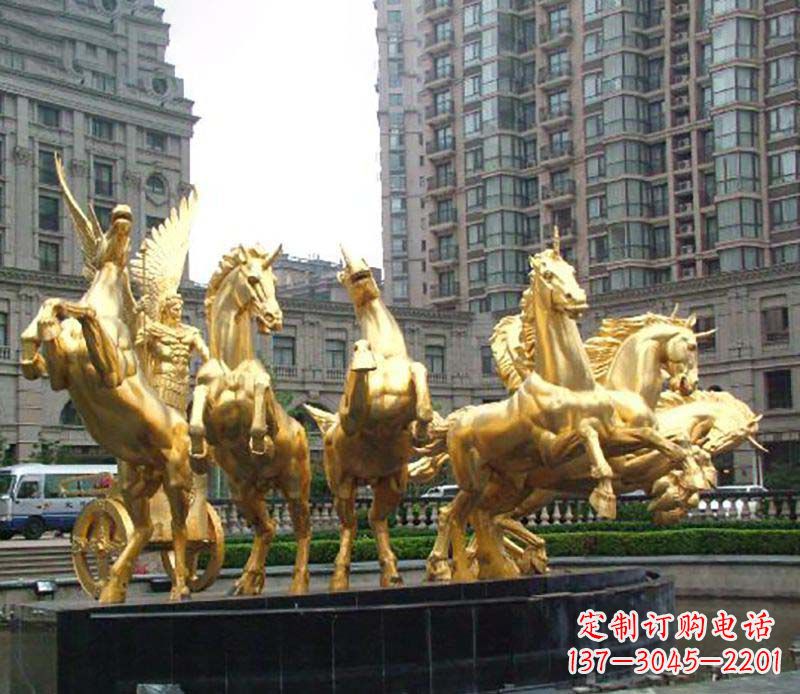 烟台八马群阿波罗铜雕