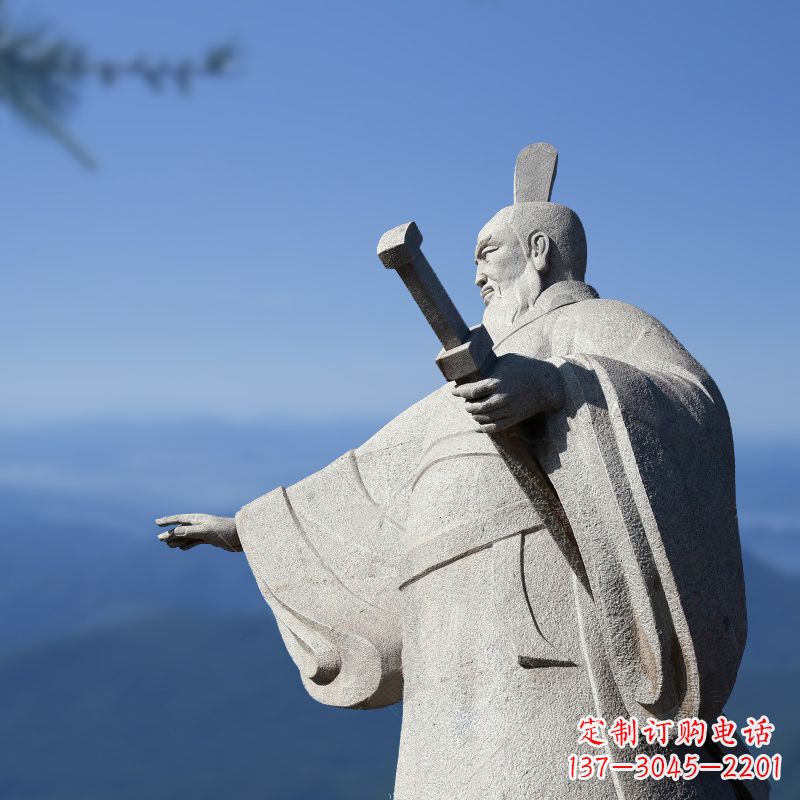 烟台霸气无双秦始皇石雕像