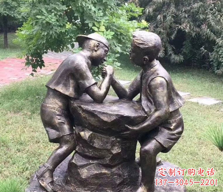烟台掰手腕儿童雕塑