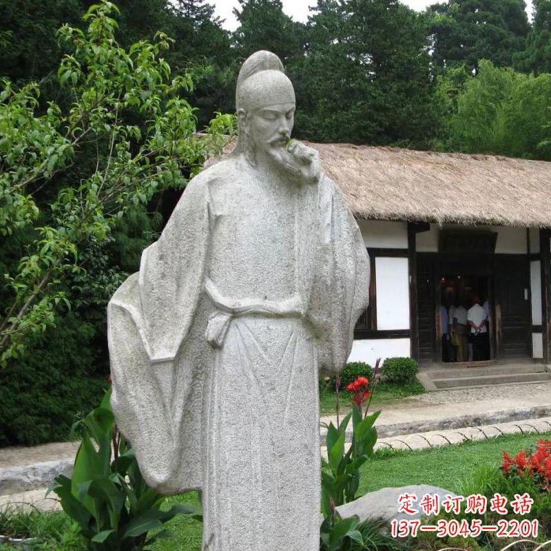 烟台白居易石雕塑像-公园景区中国古代历史文化名人雕塑