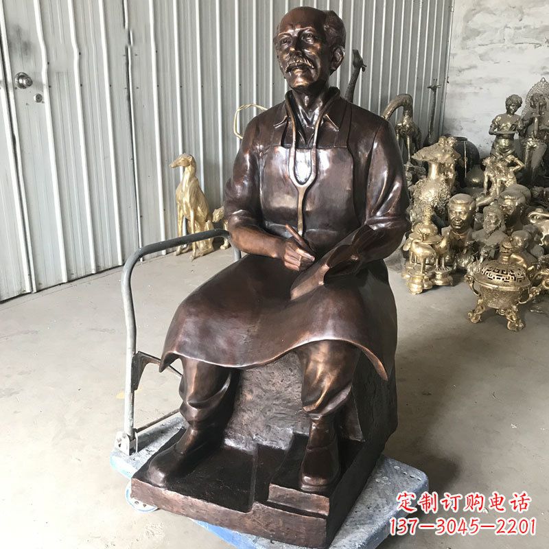 烟台白求恩坐姿纯铜雕塑