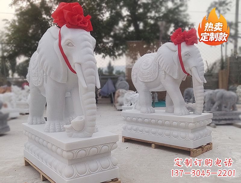 烟台白色大象雕塑让你的家居更加精致
