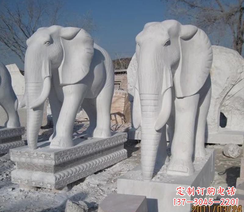 烟台白色石头大象