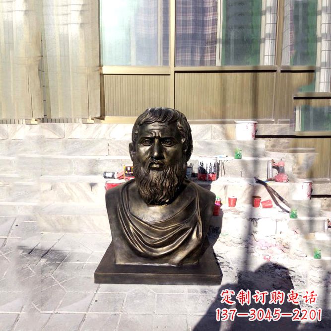 烟台柏拉图仿铜头像系列以玻璃钢雕刻出世界名人的传奇