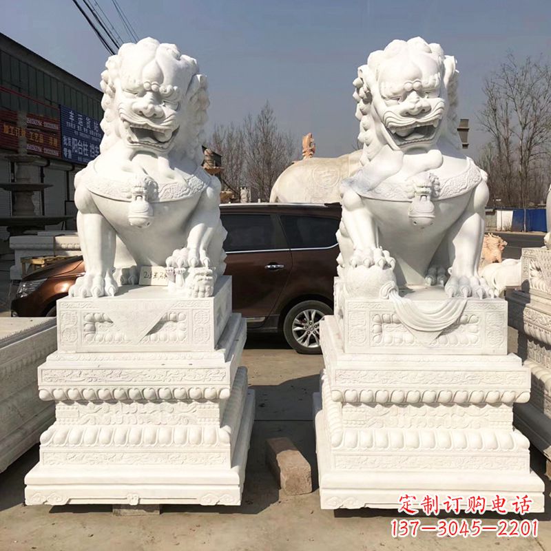 烟台新精美汉白玉狮子