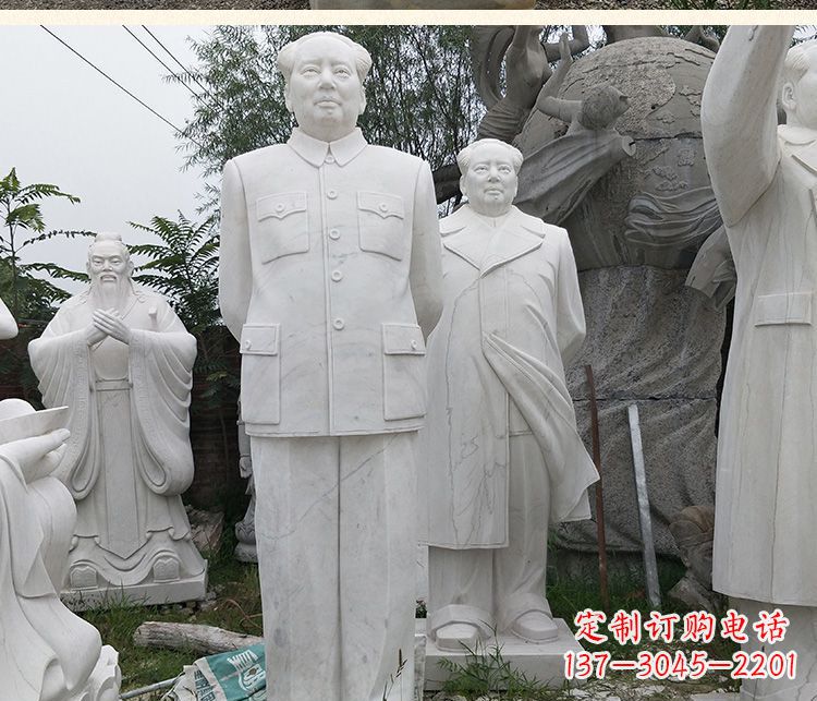 烟台背手的毛主席汉白玉伟人石雕