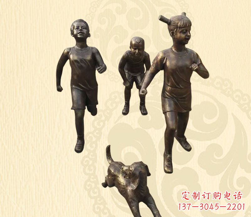 烟台“活力四射儿童铜雕”