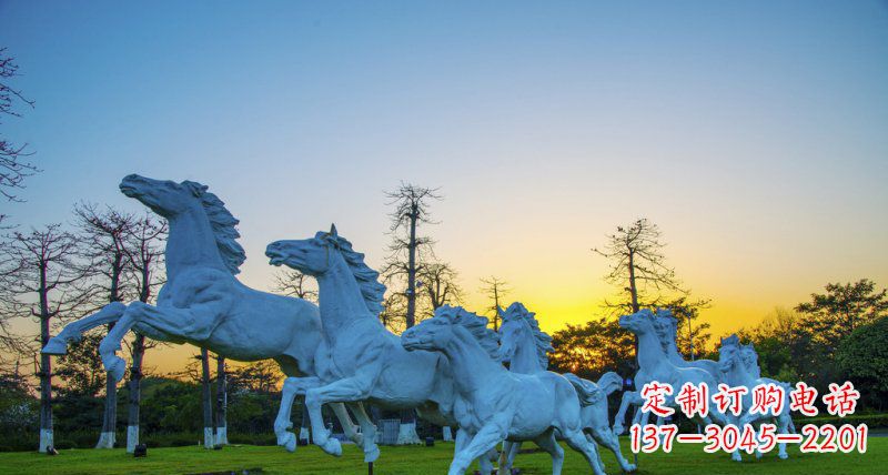 烟台奔跑的马群城市公园景观铜雕