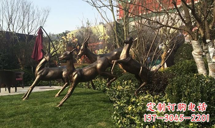 烟台奔跑的小鹿铜雕