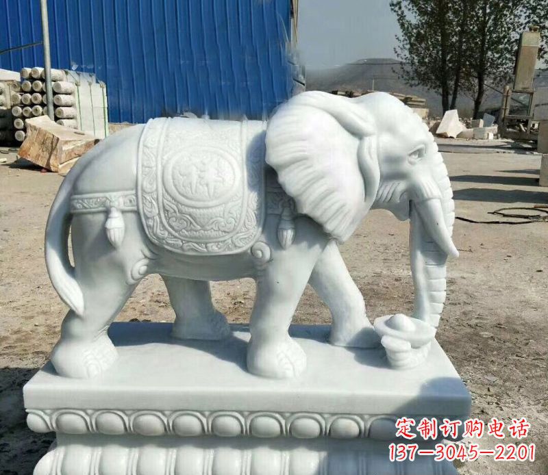 烟台大象汉白玉吊坠