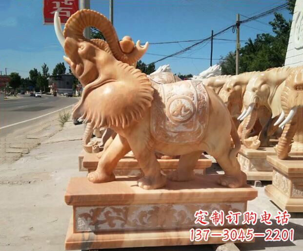 烟台大象石雕,给你美好的祝愿