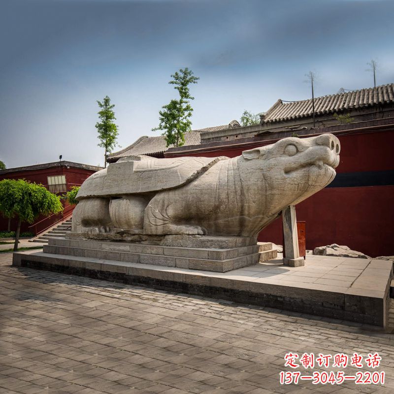 烟台赑屃身上有佛的雕塑-寺庙景点广场神兽动物雕塑