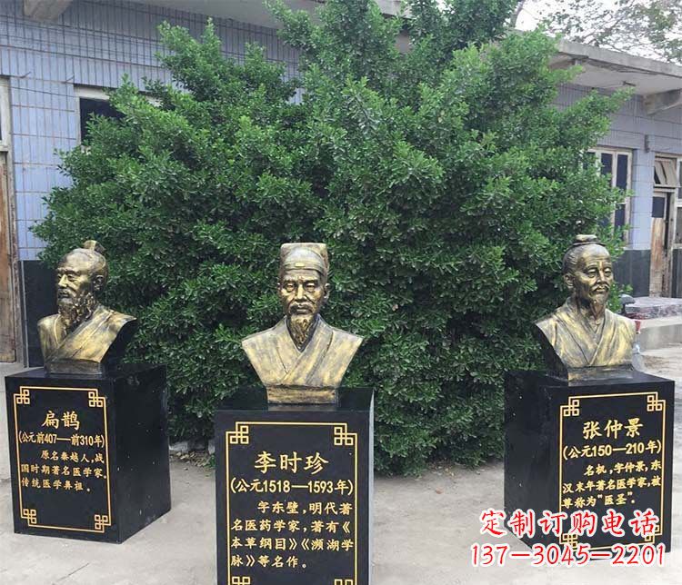 烟台扁鹊李时珍张仲景胸像古代人物铜雕