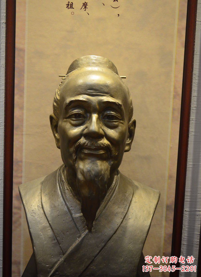 烟台扁鹊胸像古代医学家铜雕