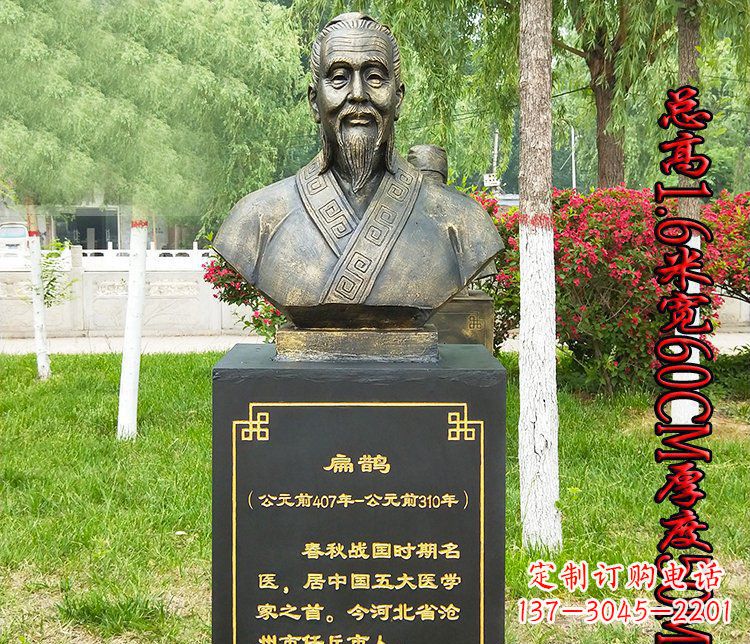 烟台扁鹊胸像古代名医铜雕