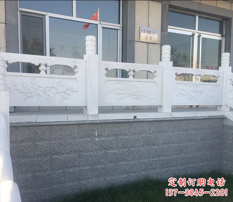 烟台别墅汉白玉栏板景观石雕 (2)