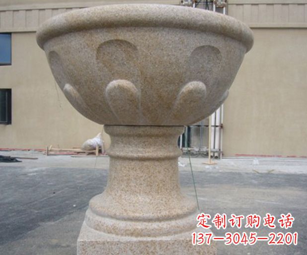 烟台别墅景观大理石花盆石雕 (3)