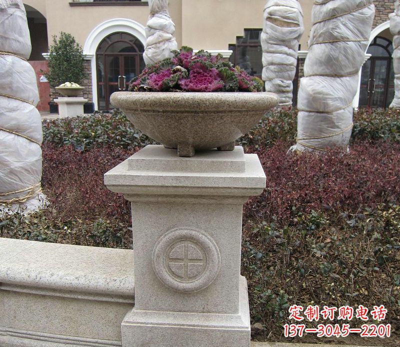 烟台精美大理石花盆,给你的家居添彩