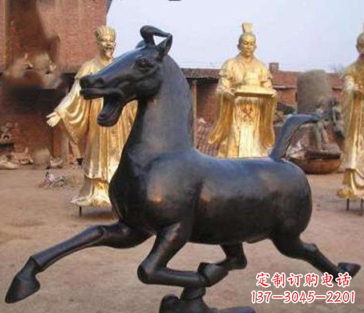 烟台别墅景观动物马铜雕塑_1