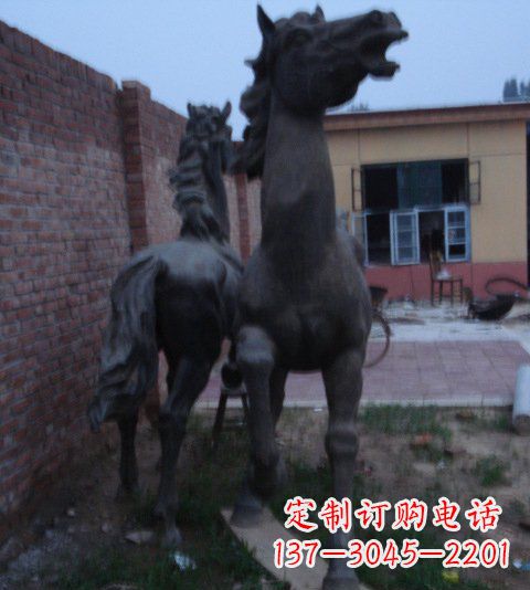 烟台别墅景观动物马铜雕塑_2