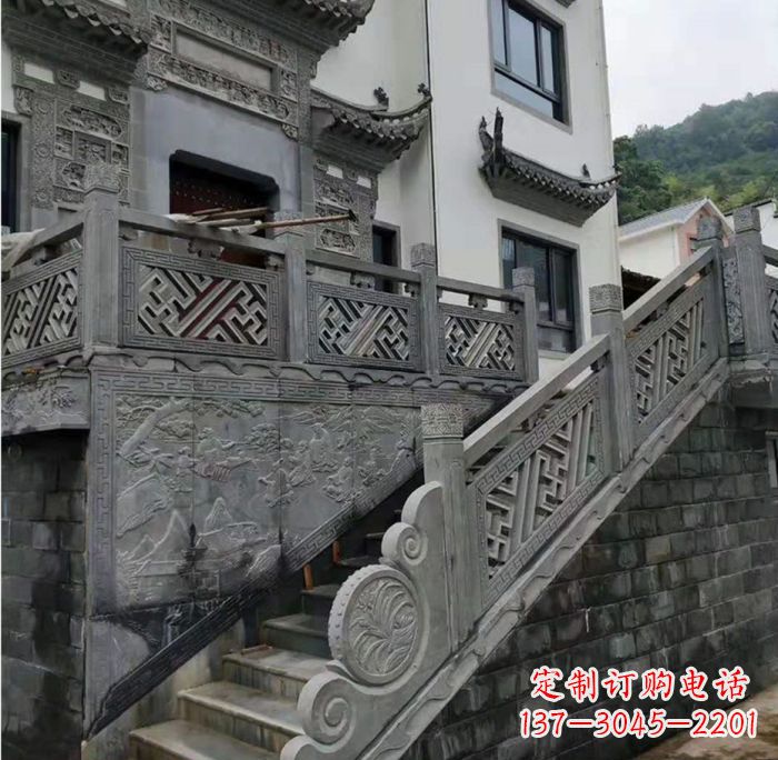烟台别墅景观仿古石雕栏板_2