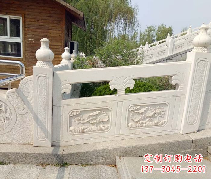 烟台别墅景观汉白玉石浮雕栏板 (2)