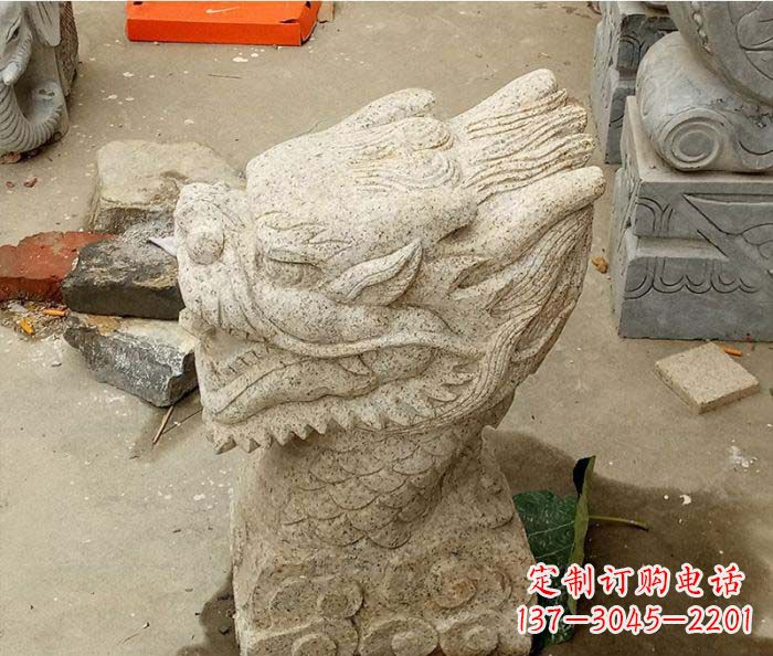 烟台别墅景观龙头喷泉石雕