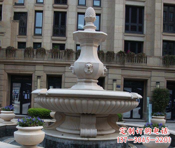烟台别墅景观欧式喷泉石雕_2