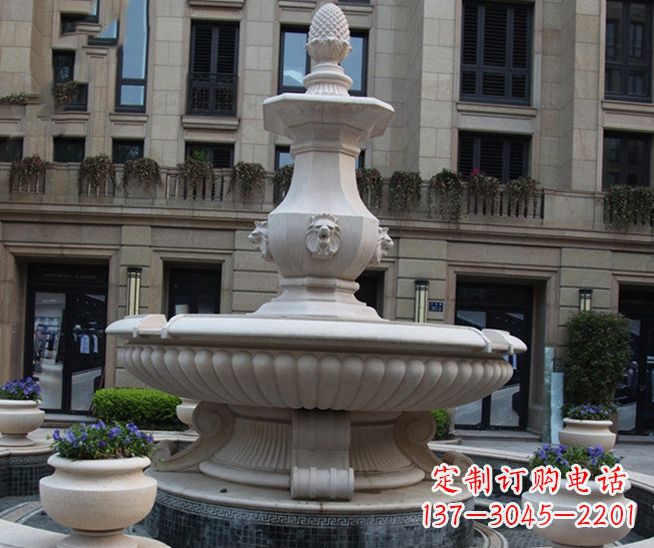 烟台别墅景观石雕大理石喷泉