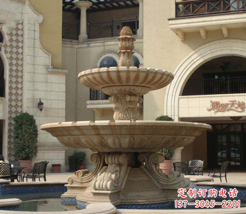 烟台别墅景观石雕大型喷泉雕塑 (2)
