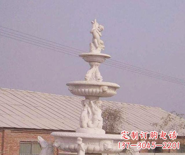 烟台天使般的宁静——别墅景观天使喷泉石雕