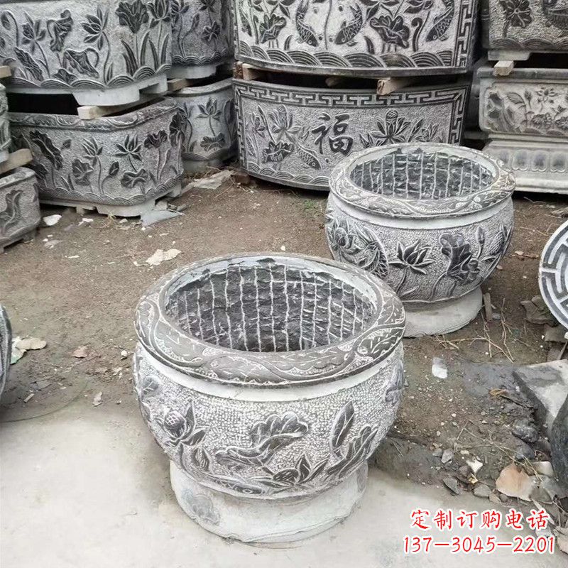 烟台别墅水缸石雕塑