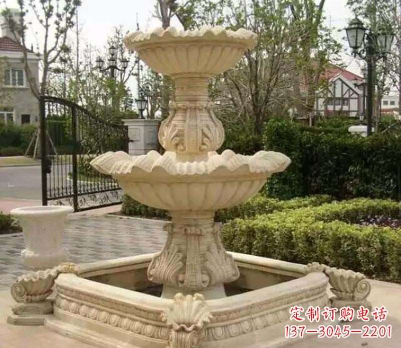 烟台优雅精致的喷泉石雕