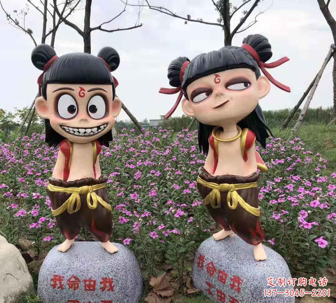 烟台玻璃钢彩绘哪吒卡通人物