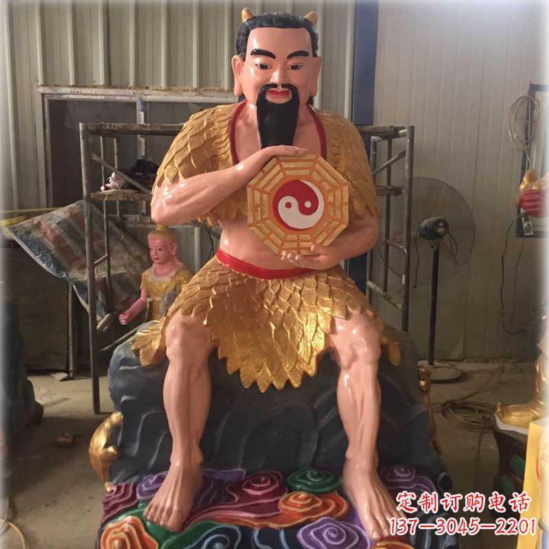 烟台伏羲玻璃钢彩绘神像