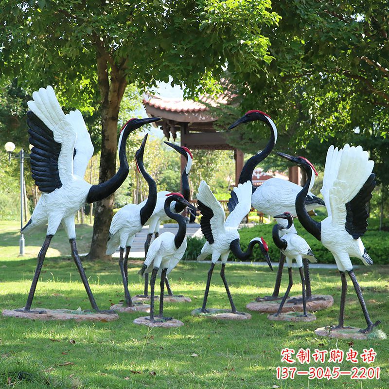 烟台玻璃钢丹顶鹤雕塑传承中华文化之美