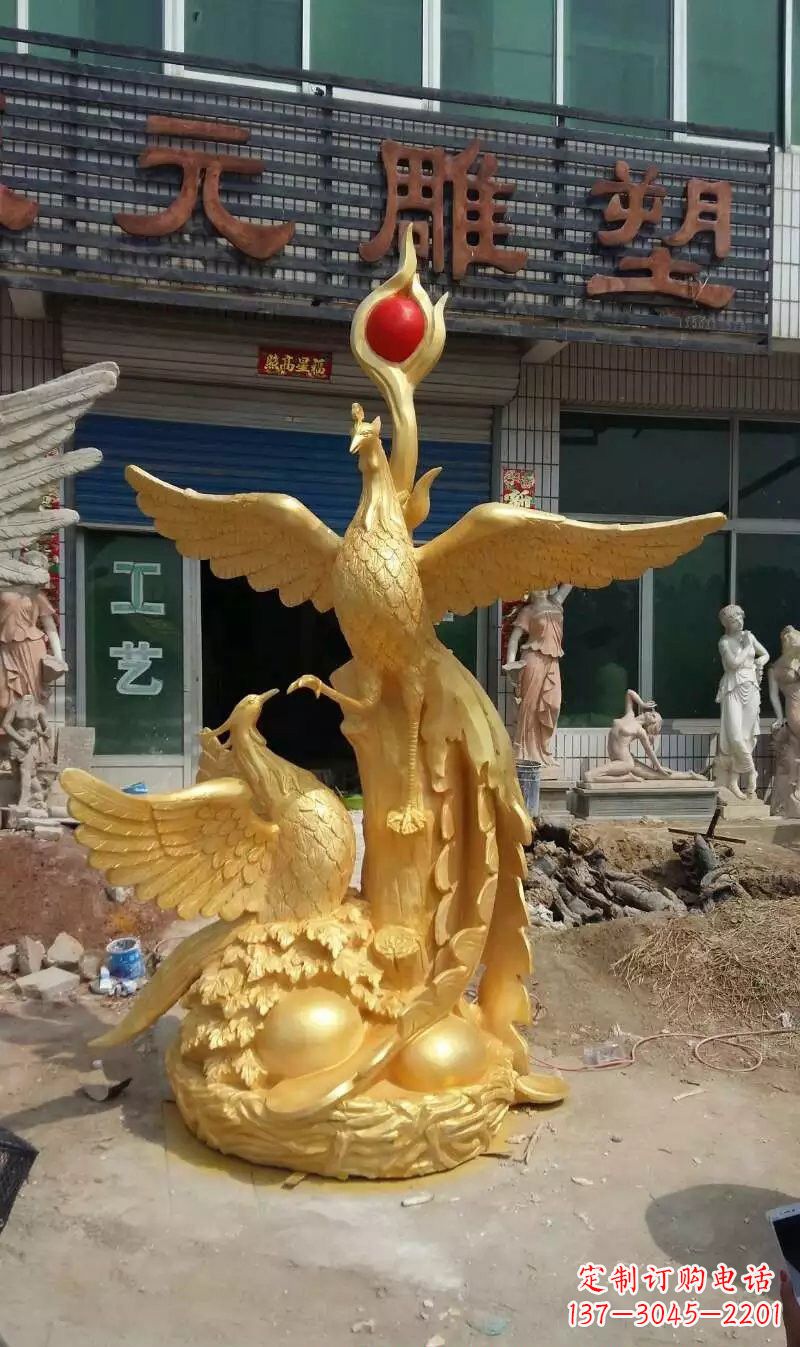 烟台玻璃钢雕刻的凤凰之美