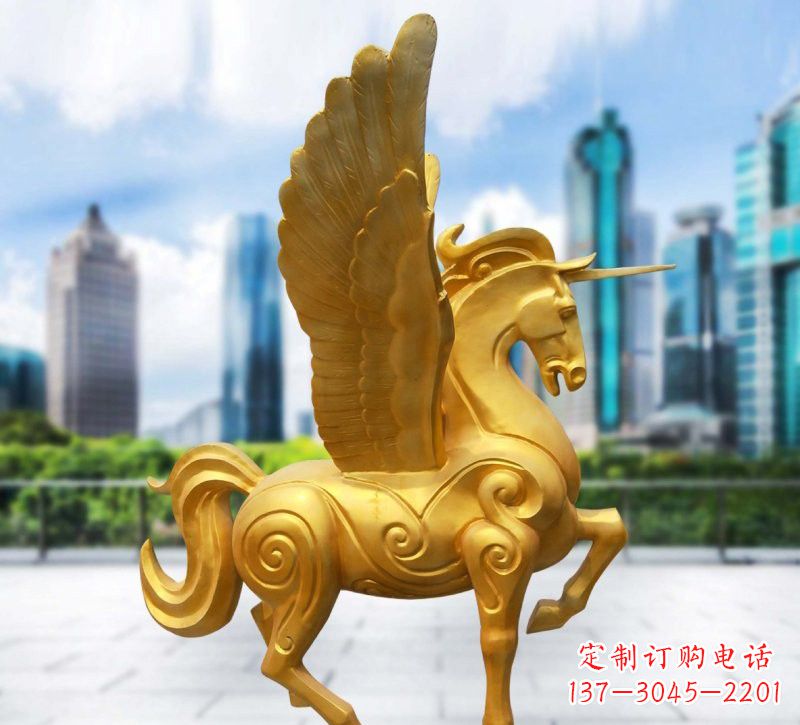 烟台玻璃钢仿铜独角兽雕塑精美雕塑艺术