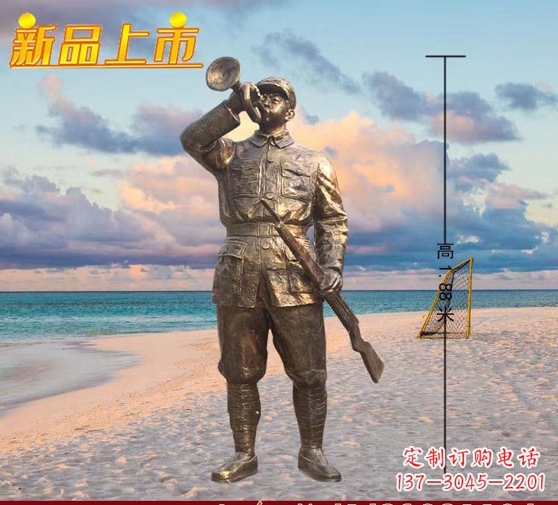 烟台玻璃钢仿铜红军人物雕塑222