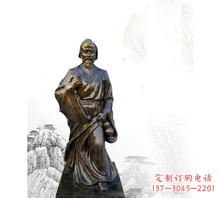 烟台玻璃钢仿铜华佗雕塑